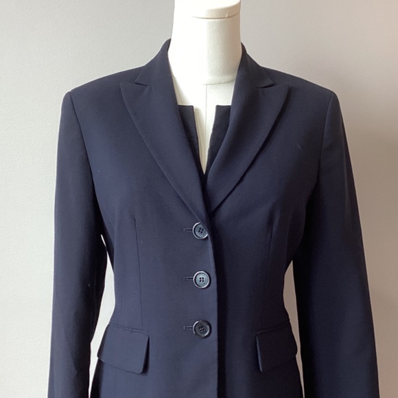 Anne Klein Suit Separates Petite Navy 3pc Suit - Jacket/Trousers/Sheath Dress - Picture 14 of 14